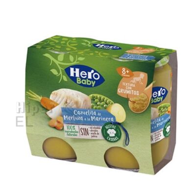 Hero Baby Cazuelita Merluza a la Marinera, Pack de 2 Unidades.