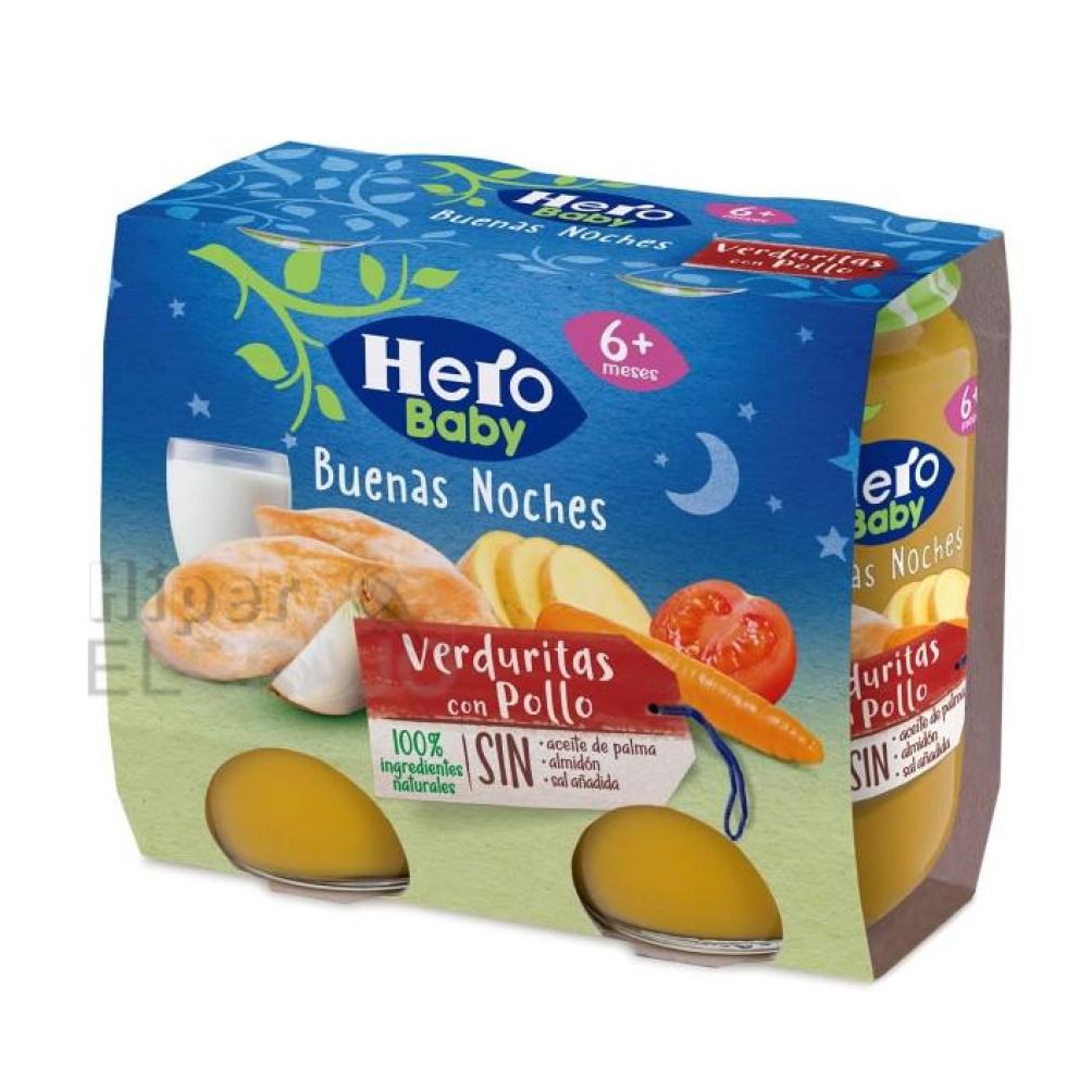Potito Hero Buenas Noches Pollo y Verduras, Pack de 2 Unidades