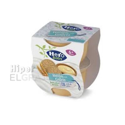 Hero Baby Natillas con Galleta Pack de 2, 130Gr.
