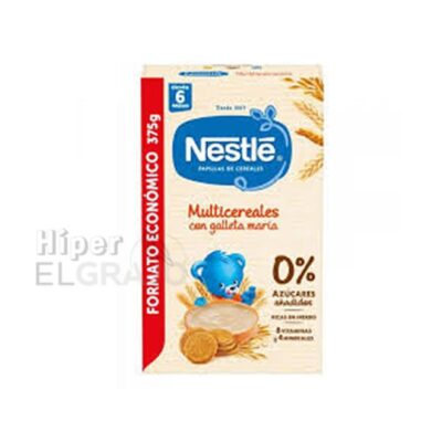 Papilla Nestlé Multicereales Galletas María, 375 gr.