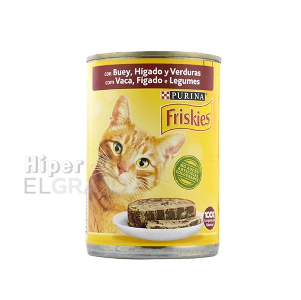 Lata de Friskies Buey, Hígado y Verduras, 400gr.