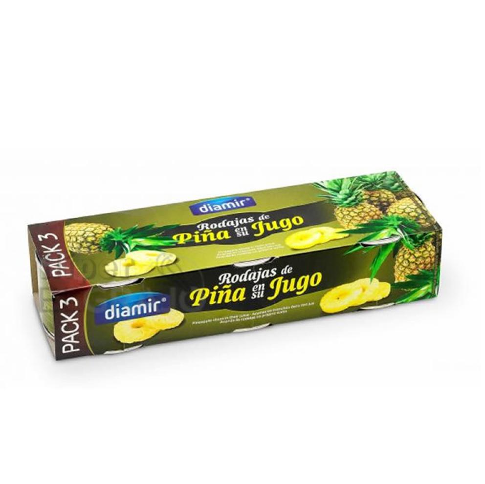 Latas Diamir Rodajas de Piña Pack de 3, 227gr.