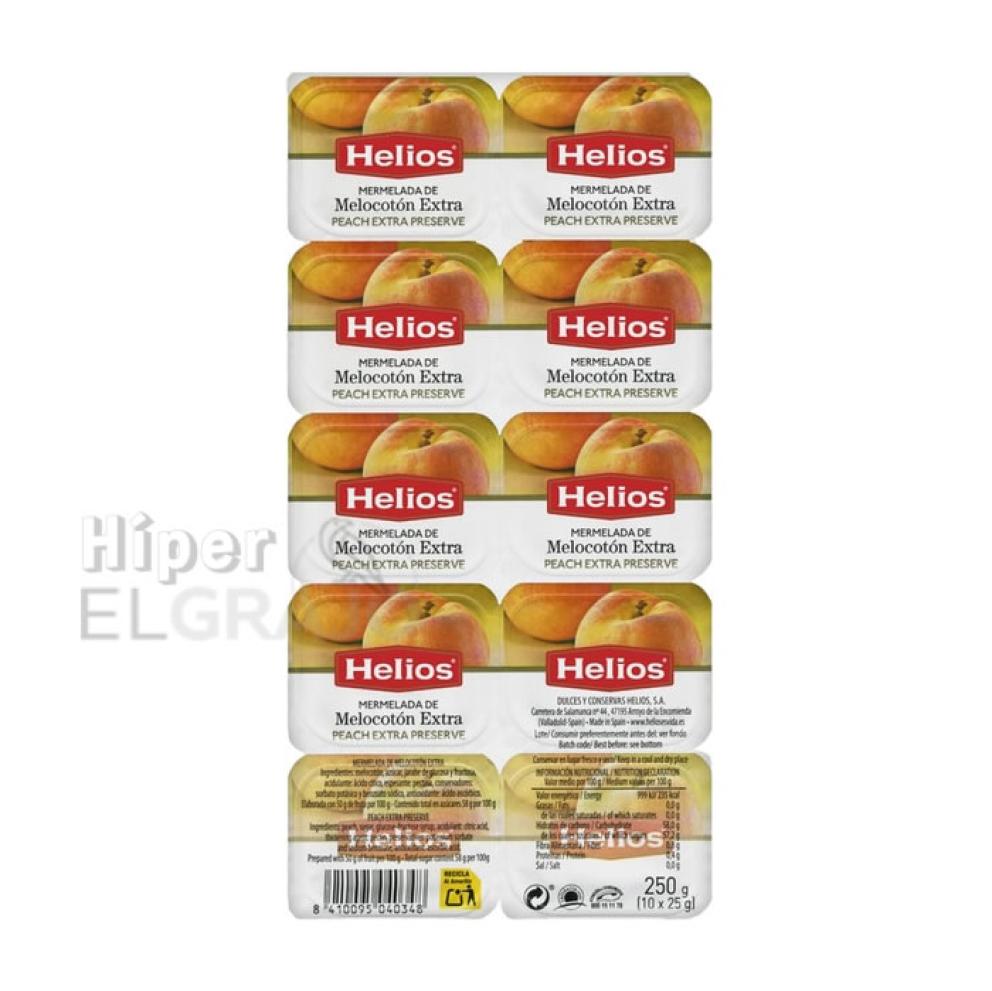 Mermelada Helios Porción Melocotón 10 Unidades.