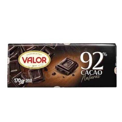 Chocolate Valor 92 % Cacao Natural 170gr.