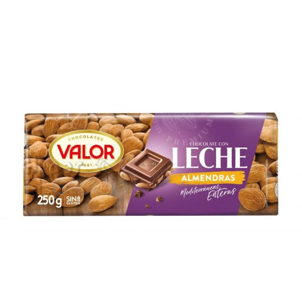 Chocolate Leche con Almendra Valor 250gr.