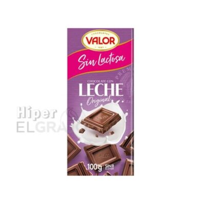 Chocolate sin Lactosa Valor con Leche.