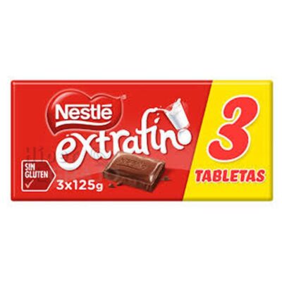 Chocolate Nestlé Pack 3 Unidades Extrafino 125gr.