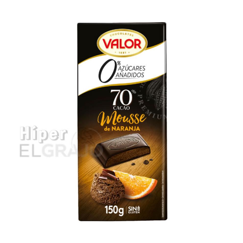 Chocolate Negro 70% con Naranja, Valor 150gr.