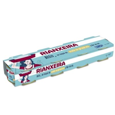 Atún Rianxeira Aceite Girasol, Pack de 4 Unidades.