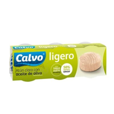 Latas de Atún en Aceite de Oliva Calvo Ligero Pack de 3.