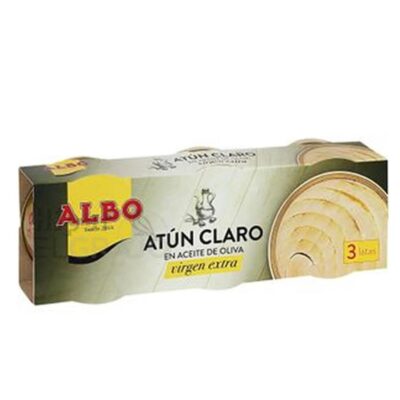 Atún Claro en Aceite de Oliva Virgen Extra, Albo Pack de 3, 276g.