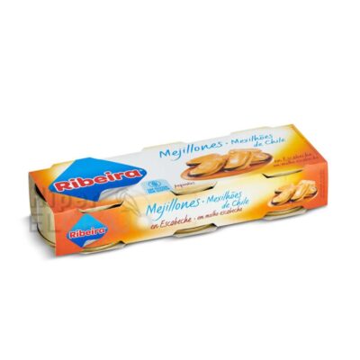 Mejillones en Escabeche Ribeira Pack de 3 Unidades.