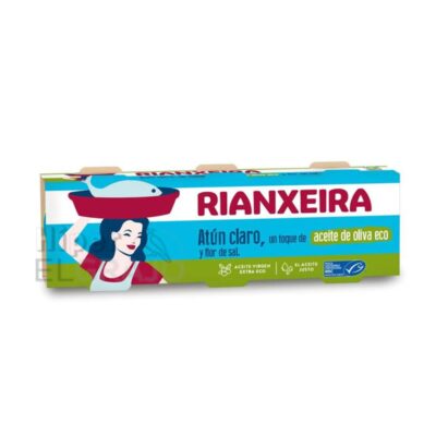 Atún en Aceite de Oliva Eco, Rianxeira, Pack-3.