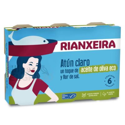Atún en Aceite de Oliva Eco, Rianxeira, Pack 6.
