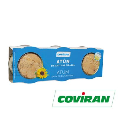Atún en Aceite de Girasol, Coviran, Pack de 3 Unidades, 240gr.