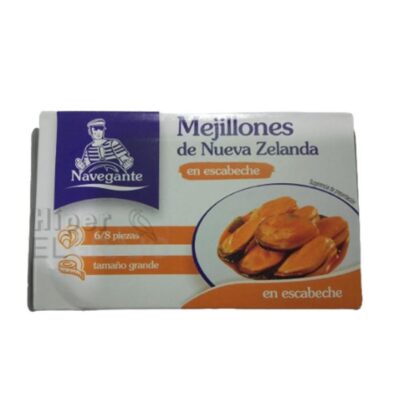 Mejillones Navegante Escabeche, 6/8 Unidades, 110g.