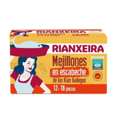 Mejillones en Escabeche Rianxeira, 12/18 Unidades, 111gr.