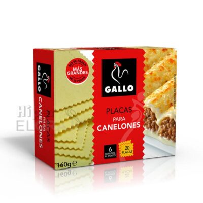 Canelones Gallo Placas 20 Unidades, 160gr.