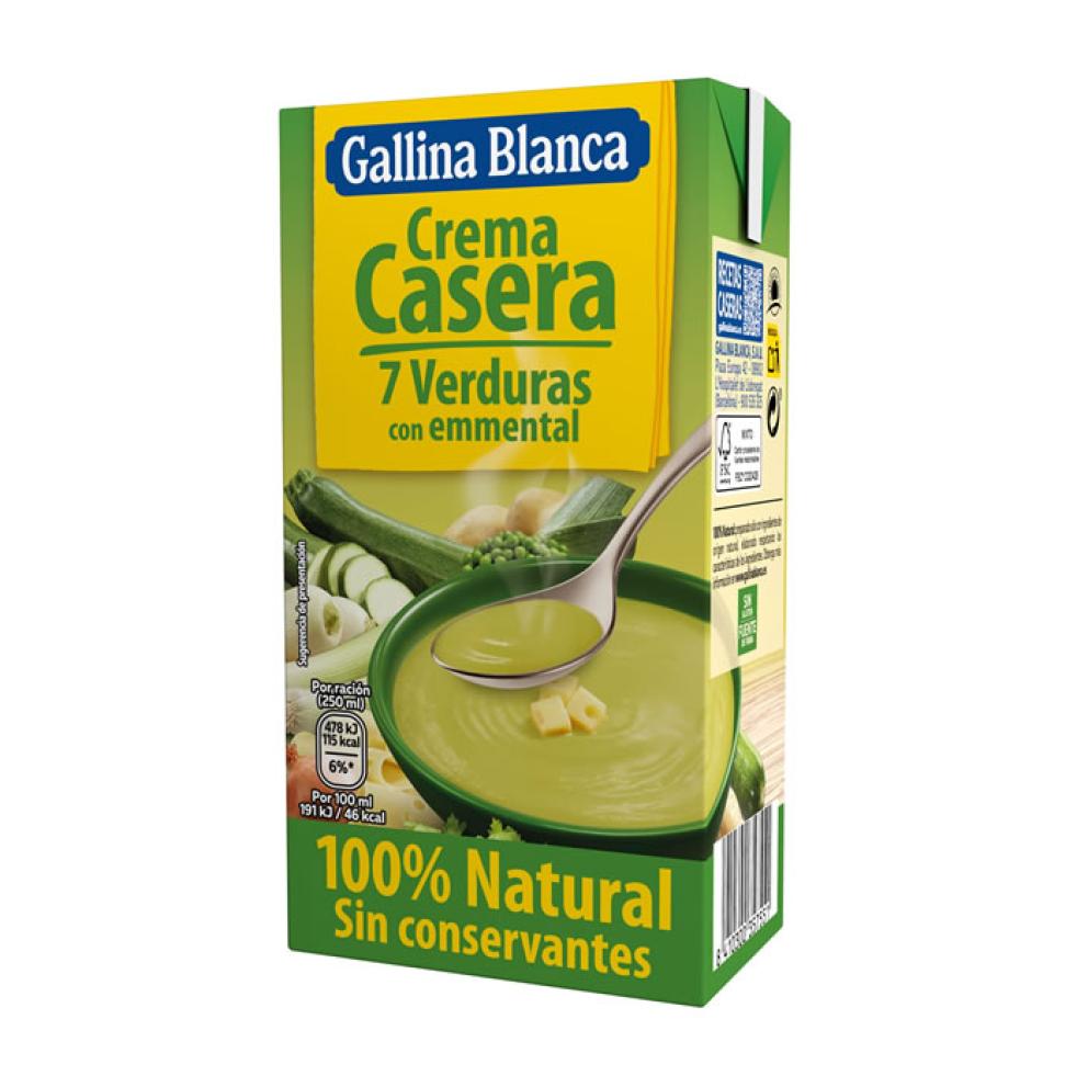 Crema Casera 7 Verduras Gallina Blanca, 500ml.