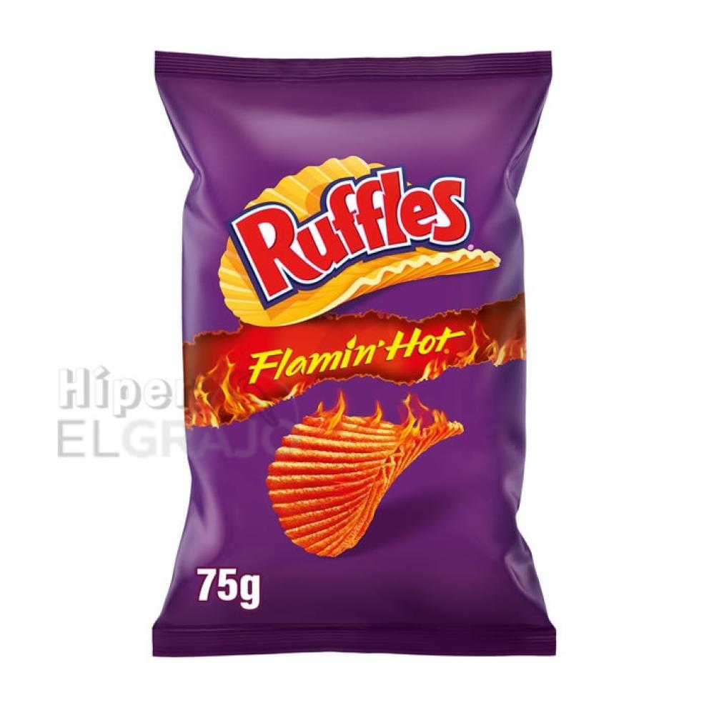 Patatas Ruffles Flamin Hot.