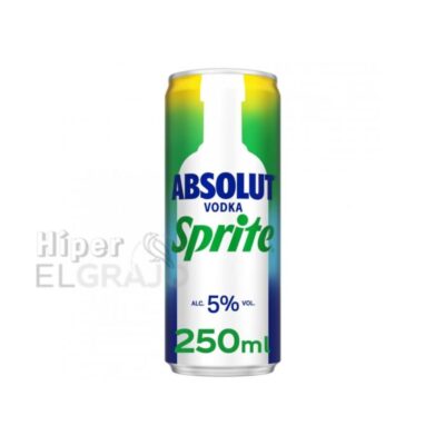 Lata de Sprite con Vodka Absolut 250ml.