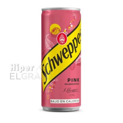 Lata de Tónica Schweppes Pink.