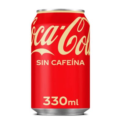 Lata de Coca Cola Zero Cafeína, 330ml.