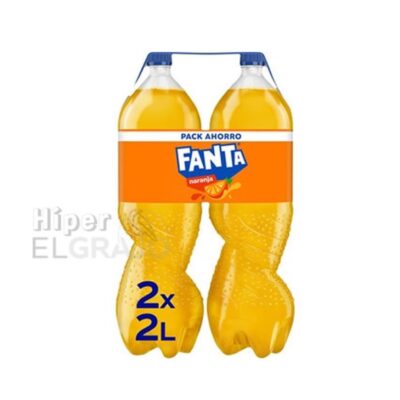 Botellas Fanta de Naranja Pack de 2 Unidades, 2 Litros.