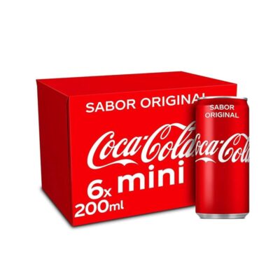 Latas de Coca Cola Mini Pack de 6, 200ml.