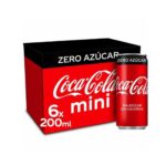 Latas Coca Cola mini sin azúcar, Pack de 6, 200ml.