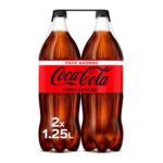 Botellas Coca Cola Zero Azúcar Pack de 2, 1.25l.