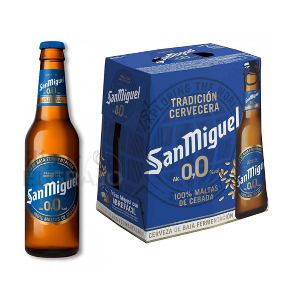 Cerveza San Miguel 0.0% Pack de 6 Unidades.