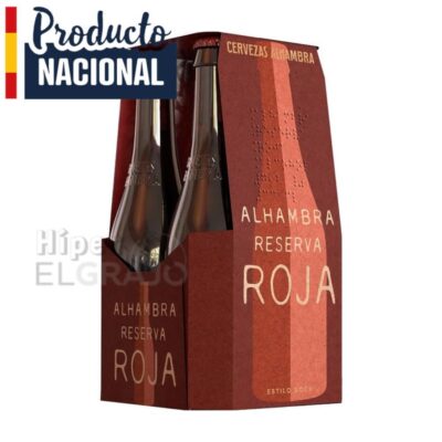 Cerveza Alhambra Roja 4 Unidades, 330ml.