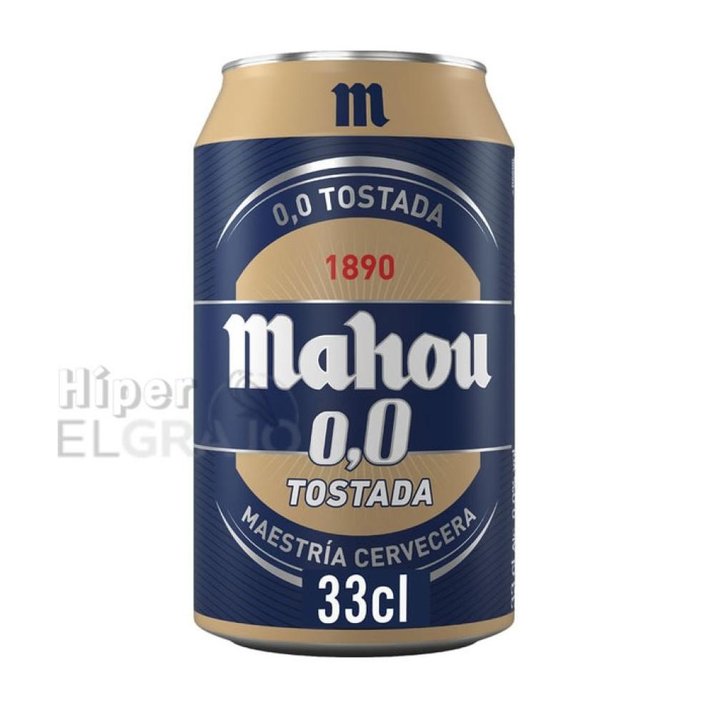 Lata de Cerveza Mahou Tostada 0.0% Alcohol.