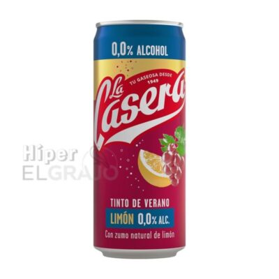Tinto de Verano Limón La Casera Lata sin Alcohol.