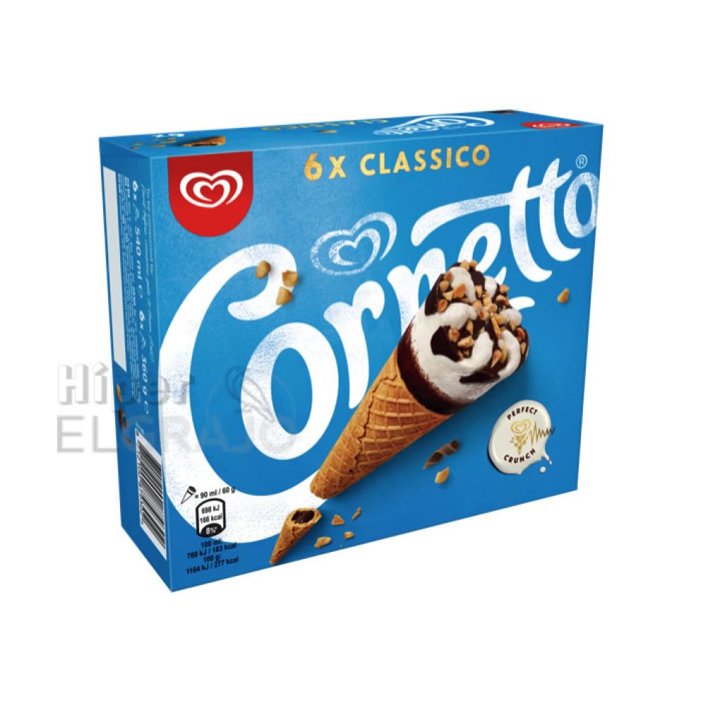 Helado Cornetto Clasico Pack de 6 Unidades.