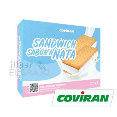 Sandwich Nata sin Azúcar Coviran Pack de 6 100ml.