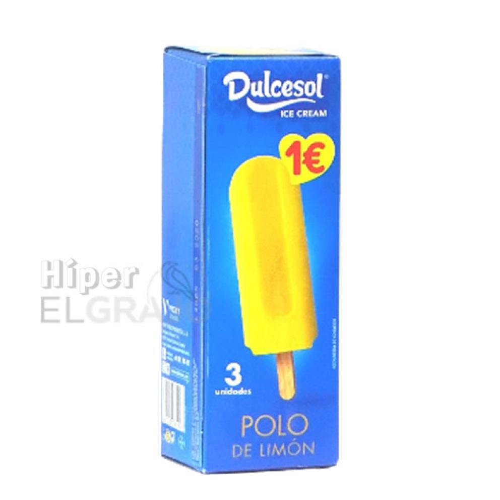 Helado Polo Limón Dulcesol Pack de 3 Unidades, 210gr.