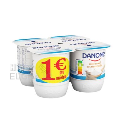 Yogur Danone Natural Azucarado 4 Unidades.
