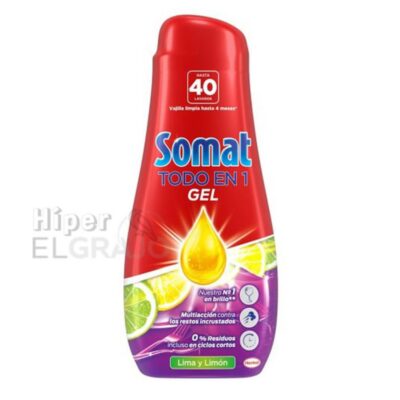 Somat Gel Liquido Todo en 1 Vajilla Limón 40 Lavados.