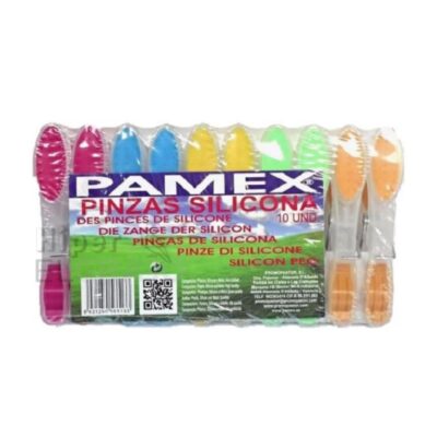 Pinzas Ropa Pamex de Silicona, 10 Unidades.