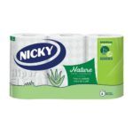 Papel Higiénico Nicky 6 Unidades, 3 Capas Aloe Vera.