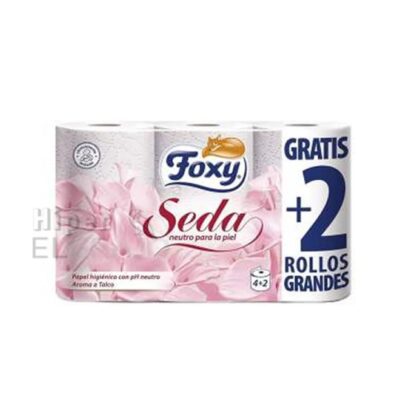 Papel Higiénico Foxy 4+2 Unidades, Seda Maxi.