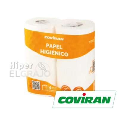 Papel Higiénico Coviran 4 Rollos 2 Capas Blanco.