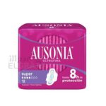 Compresas Ausonia Super Alas 12 Unidades.