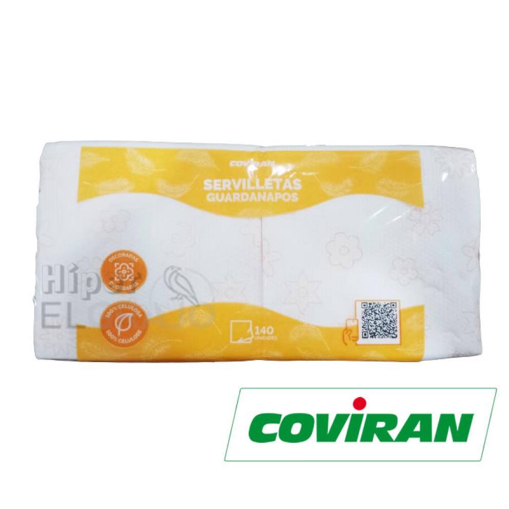 Servilletas Coviran Dobles 140 Unidades, 32x33 Estampada.
