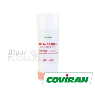 Bolsa Basura Blanca Coviran 10L, 40 Unidades.