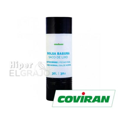 Sacos Basura Negra Coviran 30L, 30 Unidades.