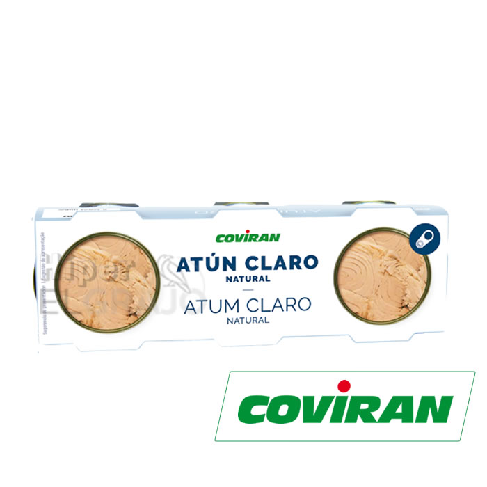 Atún Claro Natural Coviran, Pack de 3 Unidades.