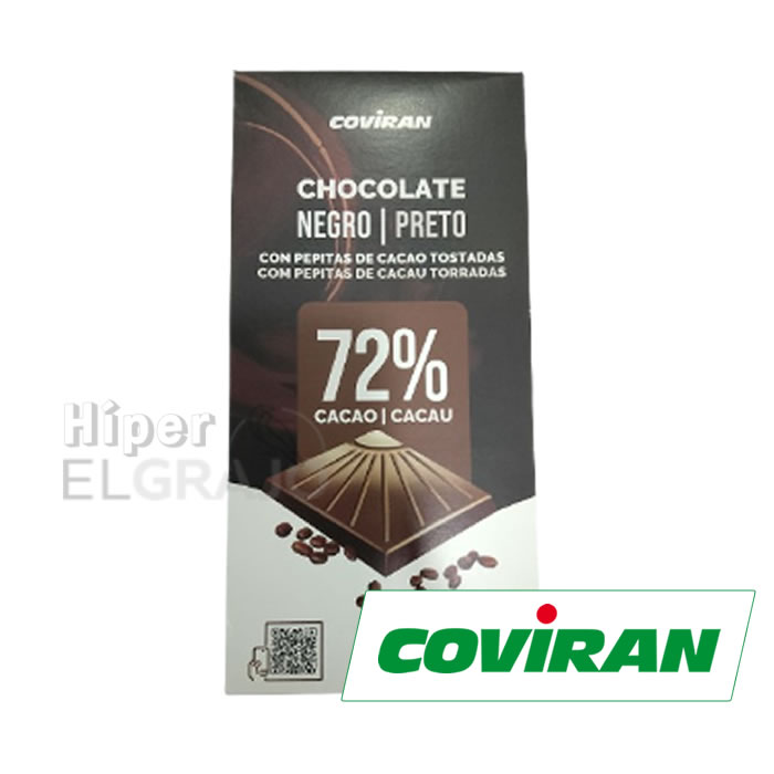 Chocolate Coviran Negro 72% 100gr.